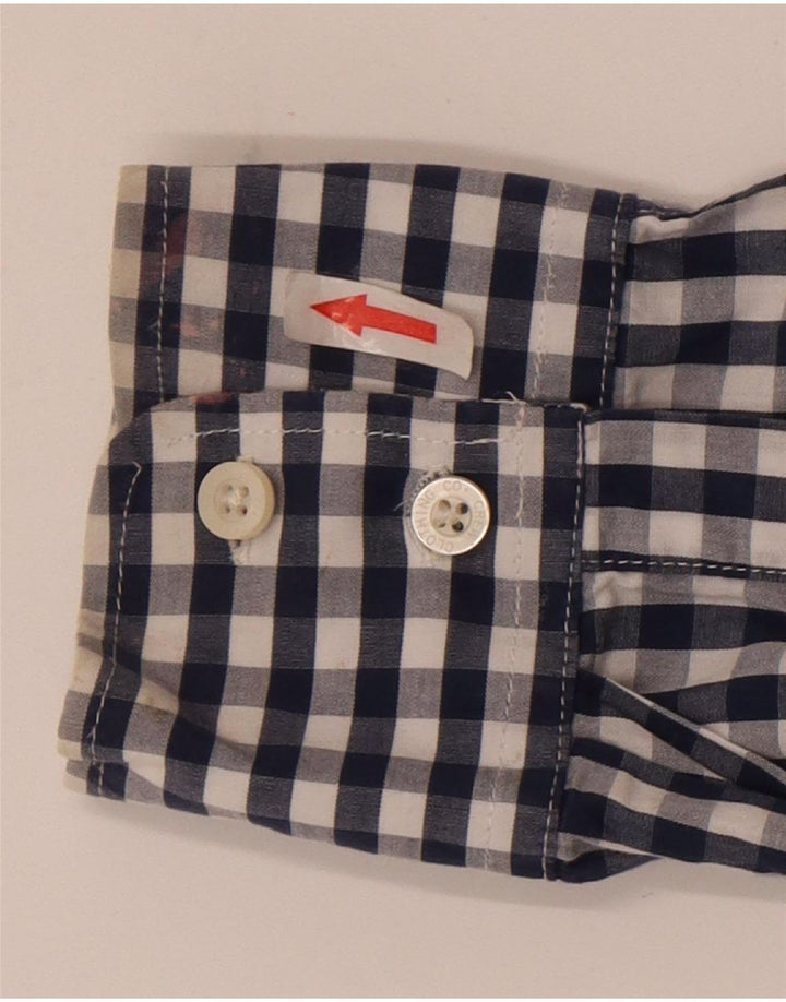 Crew Clothing Mens Classic Fit Shirt Small Navy Blue Gingham Cotton