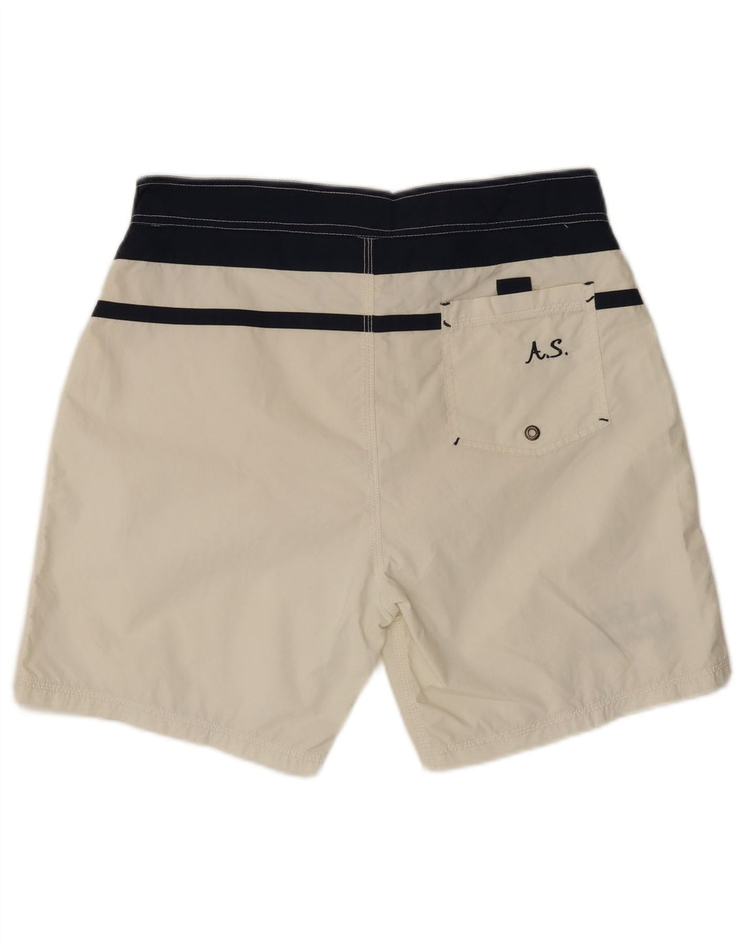 VINTAGE Mens Swimming Shorts XL  White Colourblock