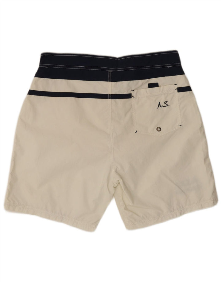 VINTAGE Mens Swimming Shorts XL  White Colourblock