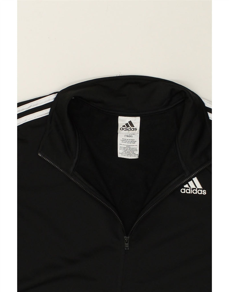 ADIDAS Boys Tracksuit Top Jacket 15-16 Years XL Black Polyester | Vintage Adidas | Thrift | Second-Hand Adidas | Used Clothing | Messina Hembry 