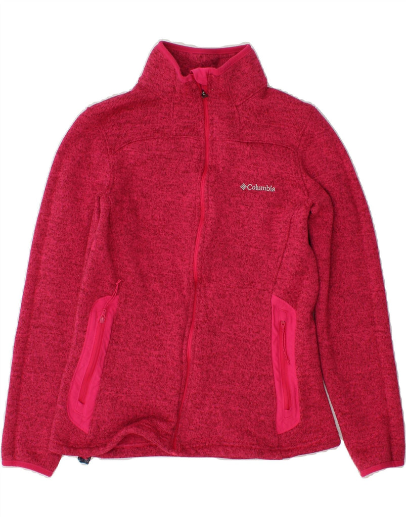 CHAMPION Womens Tracksuit Top Jacket UK 12 Medium Pink Flecked Polyester Vintage Champion and Second-Hand Champion from Messina Hembry 