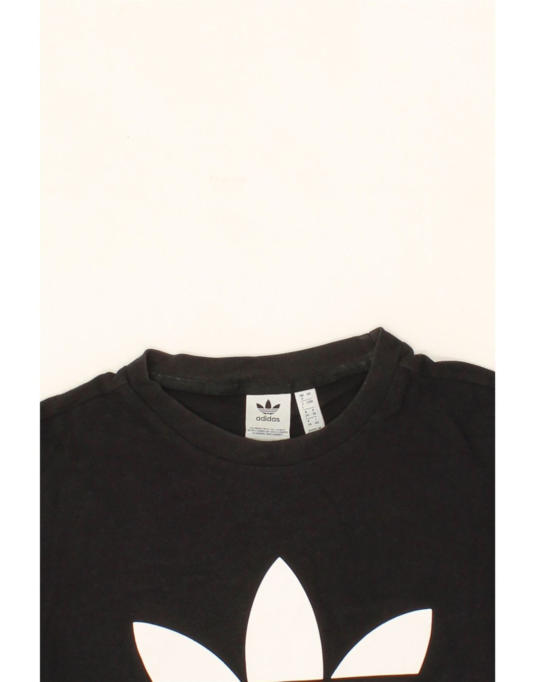 ADIDAS Womens Graphic T-Shirt Top UK 8 Small Black Vintage Adidas and Second-Hand Adidas from Messina Hembry 