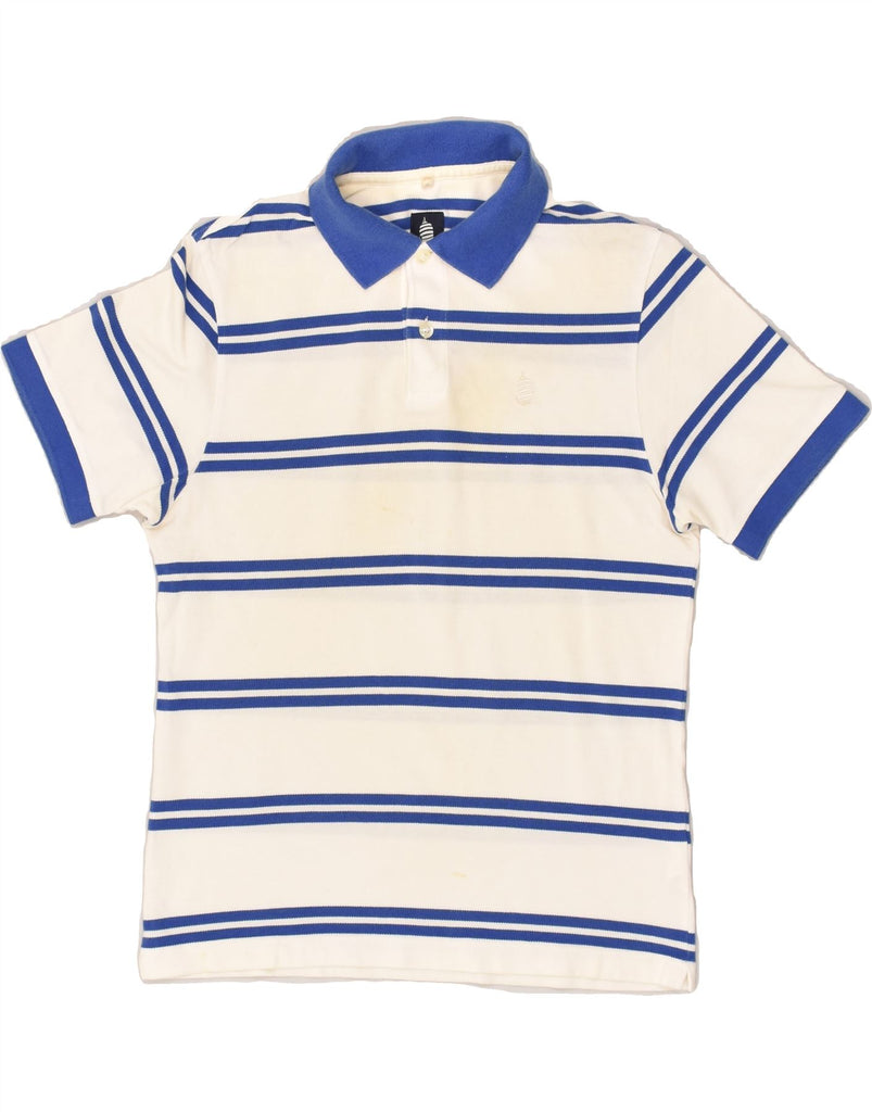 MARINA YACHTING Mens Polo Shirt Small White Striped Cotton | Vintage Marina Yachting | Thrift | Second-Hand Marina Yachting | Used Clothing | Messina Hembry 