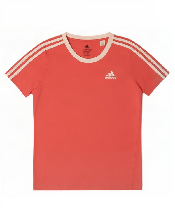 Adidas Girls T-Shirt Top 11-12 Years Pink Colourblock Cotton