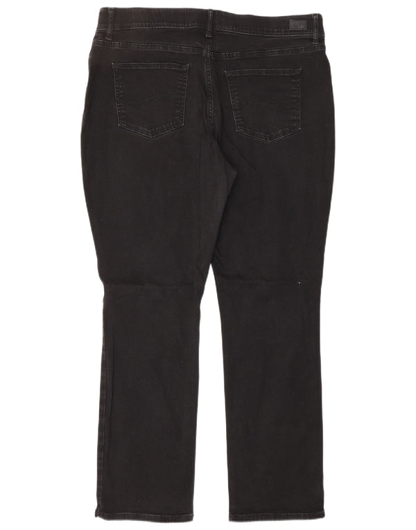 Lee Womens Mid Rise Straight Jeans US 18 2XL W38 L30 Black Cotton