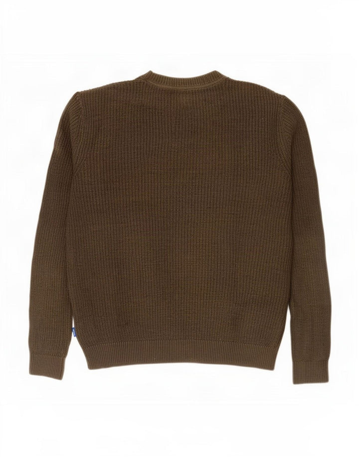 Jack & Jones Mens Crew Neck Jumper Sweater Medium Khaki Acrylic