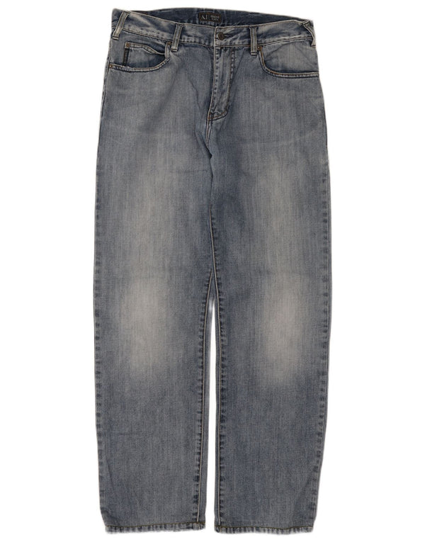 Armani Jeans Mens Wide Leg Jeans W32 L31 Blue Cotton
