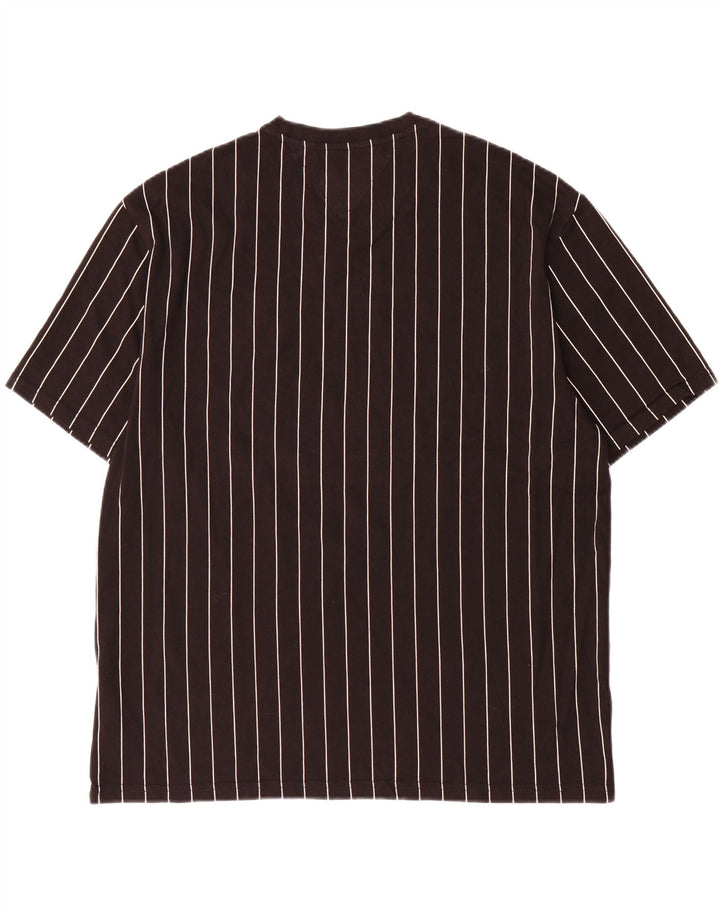 Tommy Hilfiger Mens Graphic T-Shirt Top Medium Black Striped Cotton
