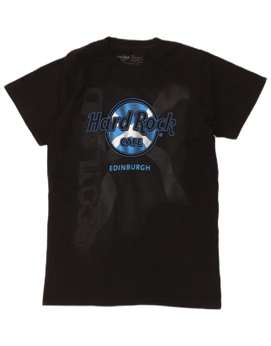 HARD ROCK CAFE Mens Edinburgh Graphic T-Shirt Top Small Black Cotton