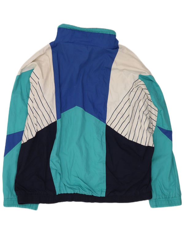 Vintage Mens Loose Fit Tracksuit Top Jacket Large Multicoloured Colourblock