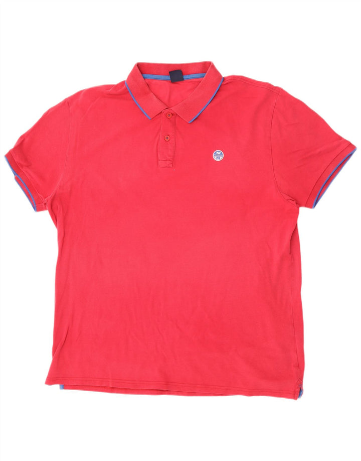 North Sails Mens Polo Shirt 2XL Pink Cotton