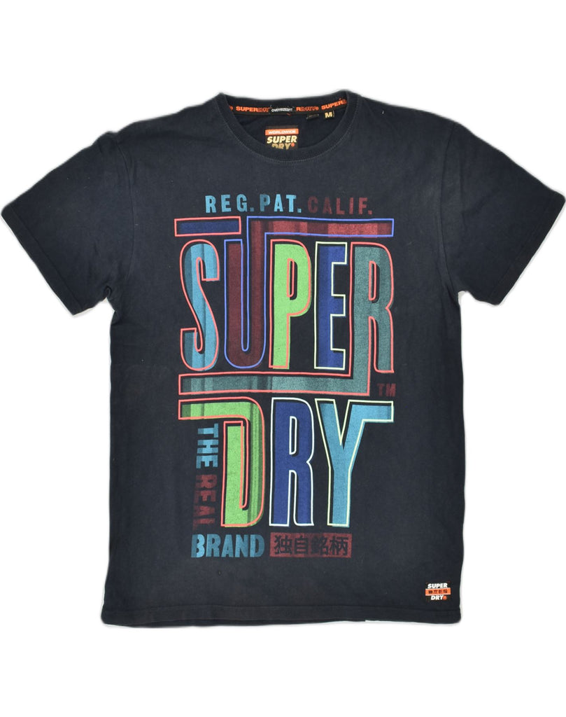 SUPERDRY Mens Graphic T-Shirt Top Medium Navy Blue Cotton | Vintage Superdry | Thrift | Second-Hand Superdry | Used Clothing | Messina Hembry 