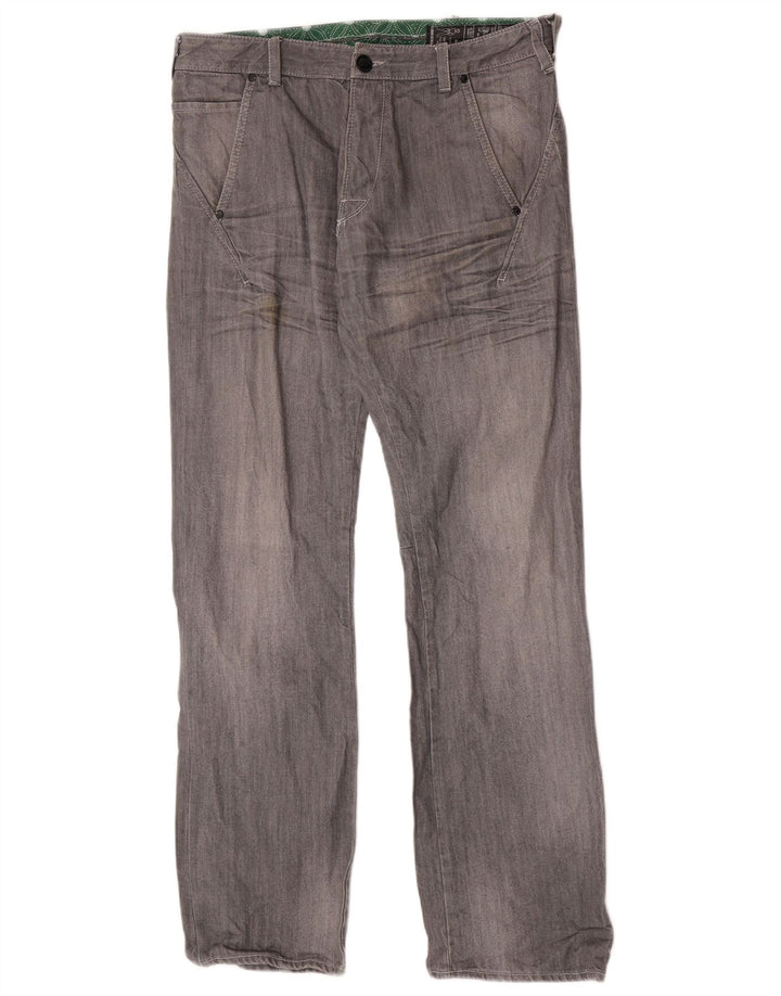 Rifle Mens Straight Jeans W34 L33 Grey Cotton