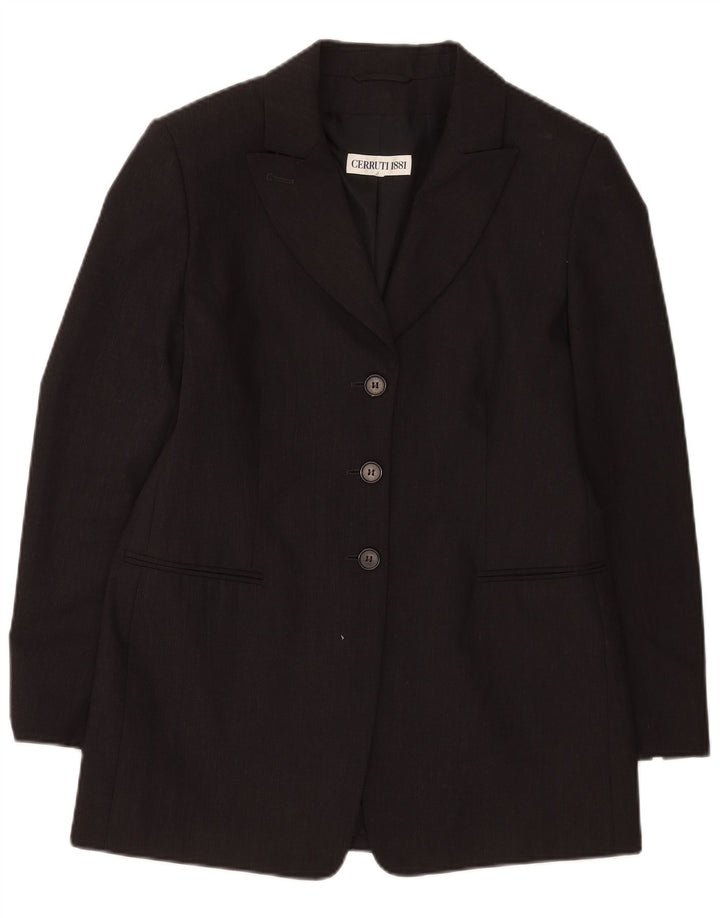 Cerruti 1881 Womens Longline 3 Button Blazer Jacket UK 14 Medium Grey