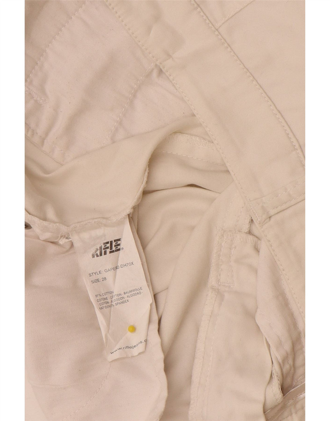 Rifle Womens Capri Trousers W28 L21 White Cotton