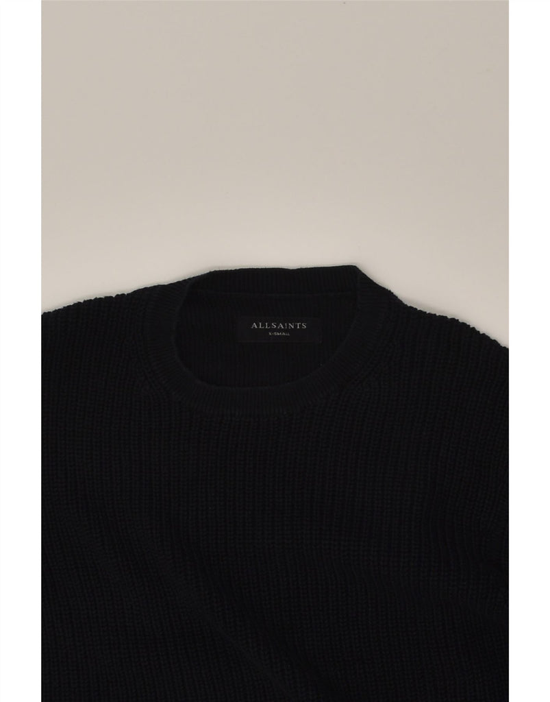 ALL SAINTS Mens Crew Neck Jumper Sweater XS Navy Blue Cotton | Vintage All Saints | Thrift | Second-Hand All Saints | Used Clothing | Messina Hembry 