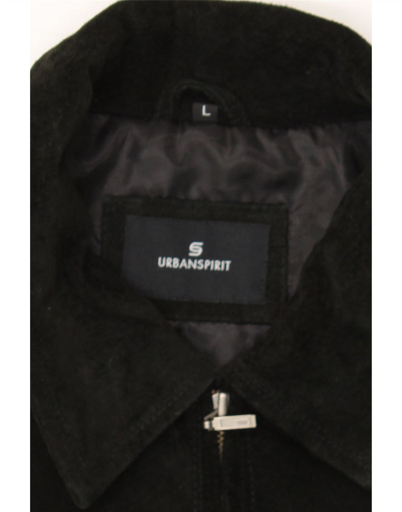 URBAN SPIRIT Mens Suede Jacket UK 40 Large Black Leather Vintage Urban Spirit and Second-Hand Urban Spirit from Messina Hembry 