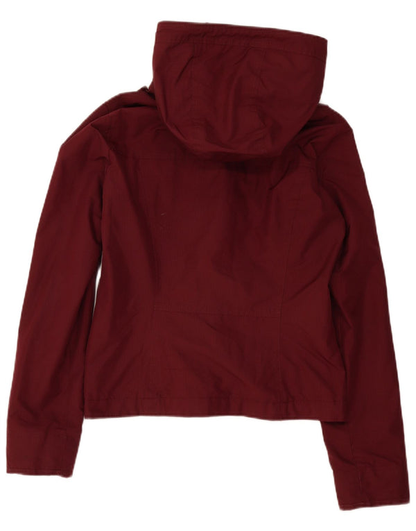 Hollister Womens Oversized Crop Windbreaker Jacket UK 10 Small Burgundy