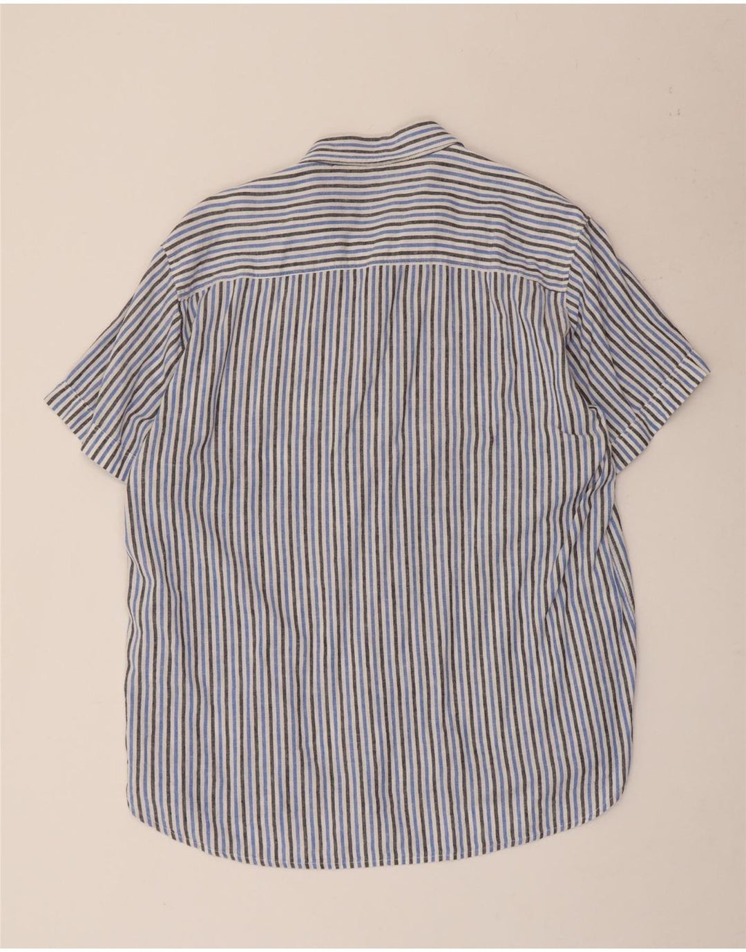 Slam Mens Short Sleeve Shirt 2XL Blue Striped Cotton