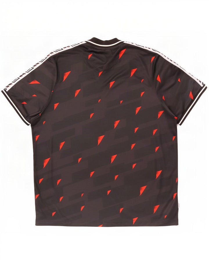 Umbro Mens Graphic T-Shirt Top 2XL Black Geometric Polyester