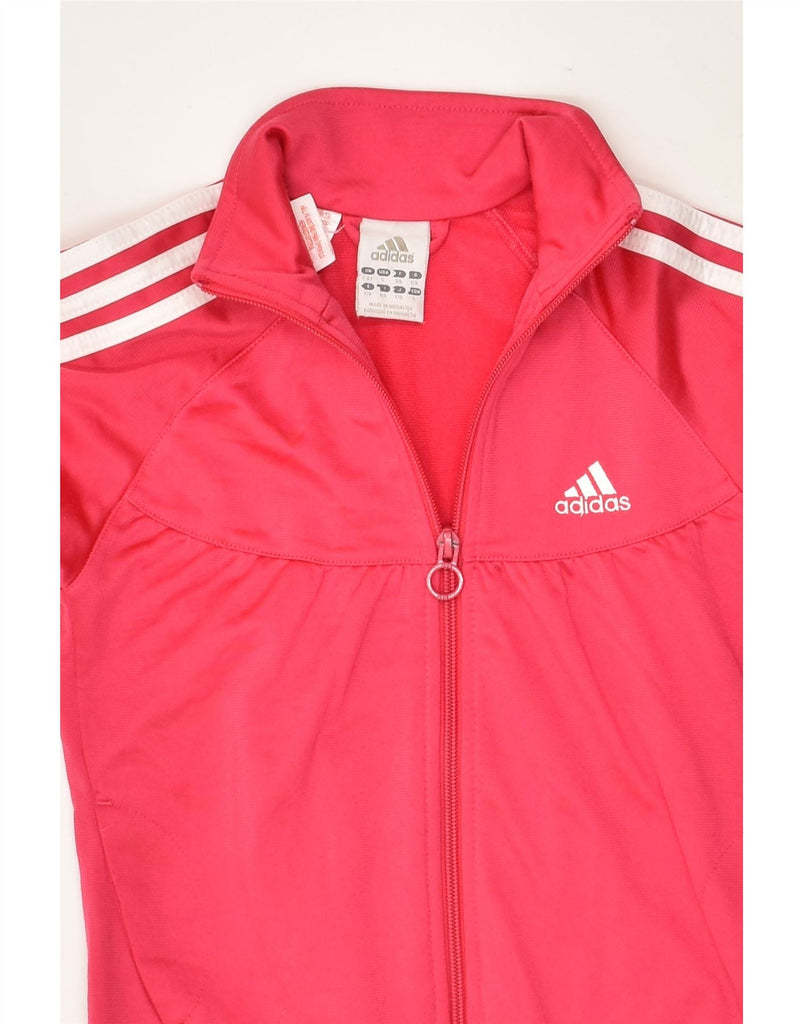 ADIDAS Girls Tracksuit Top Jacket 7-8 Years Pink Polyester | Vintage Adidas | Thrift | Second-Hand Adidas | Used Clothing | Messina Hembry 