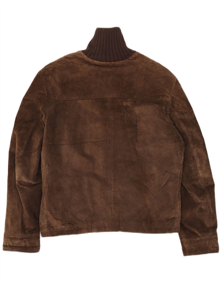 Conbipel Mens Suede Jacket IT 48 Medium Brown Leather