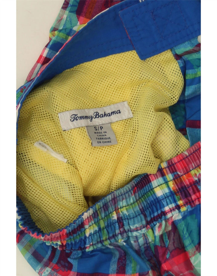 Tommy Bahama Mens Swimming Shorts Small  Blue Check