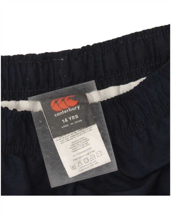 CANTERBURY Girls Graphic Windbreaker Trousers 13-14 Years Navy Blue