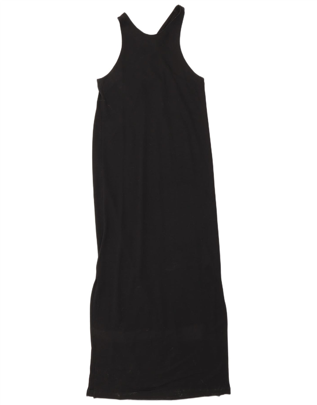 Massimo Dutti Womens Sleeveless Maxi Dress UK 10 Small Black Lyocell