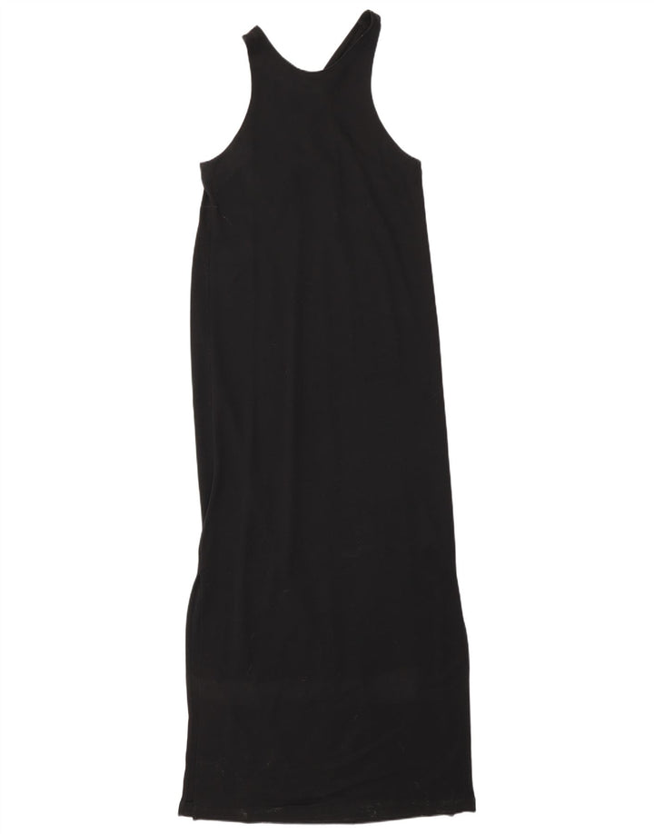 Massimo Dutti Womens Sleeveless Maxi Dress UK 10 Small Black Lyocell
