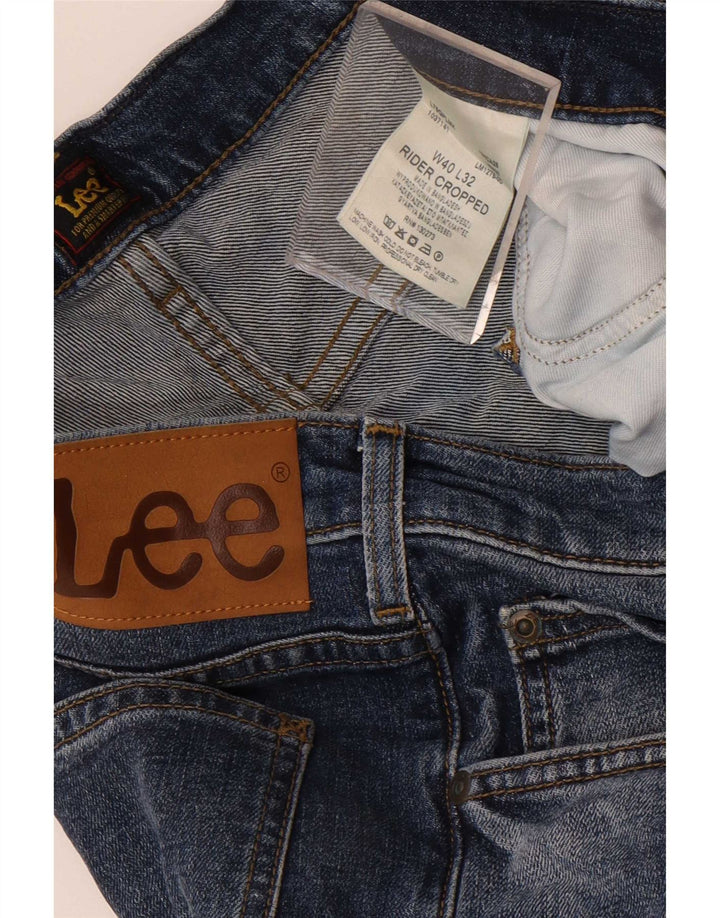Lee Mens Rider Cropped Jeans W40 L27 Blue Cotton