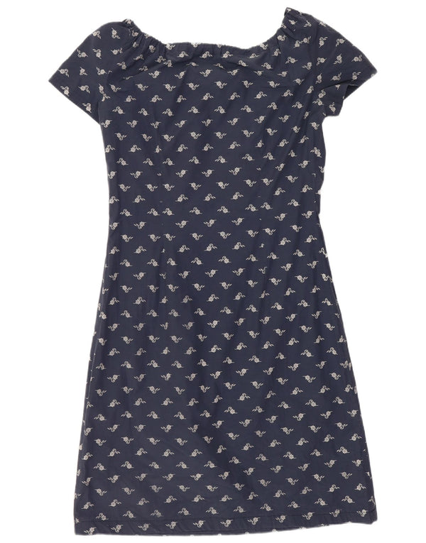 Superga Womens Off Shoulder Dress UK 8 Small Navy Blue