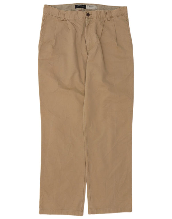 Dockers Mens Pegged Classic Fit Chino Trousers W34 L32 Beige