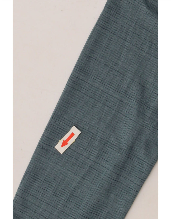 NIKE Mens Dri Fit Top Long Sleeve Medium Blue Pinstripe Polyester