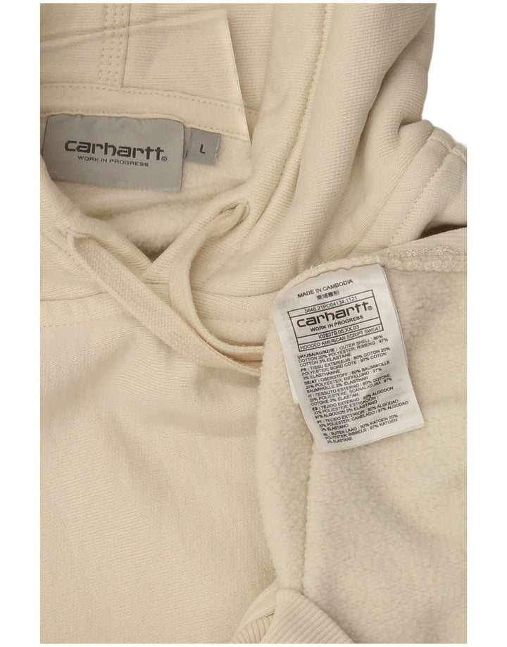Carhartt Mens Hoodie Jumper Large White Cotton