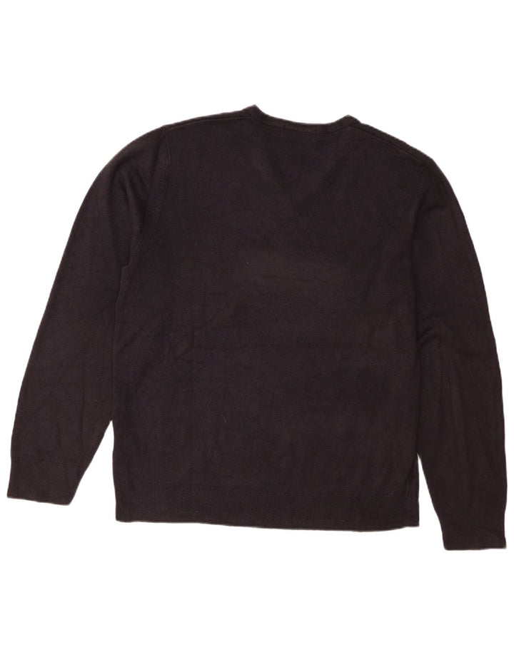 Marks & Spencer Mens Blue Harbour V-Neck Jumper Sweater Large Navy Blue