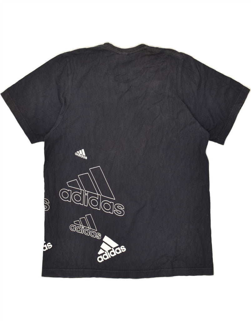 ADIDAS Mens Graphic T-Shirt Top Medium Navy Blue Cotton Vintage Adidas and Second-Hand Adidas from Messina Hembry 