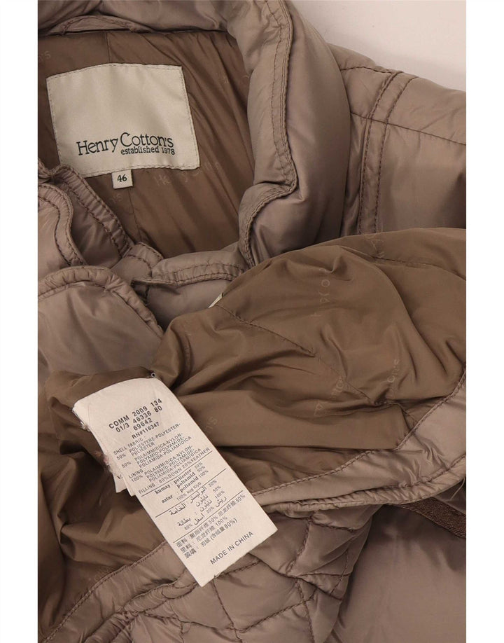 Henry Cottons Womens Padded Quilted Jacket IT 46 Large Grey Polyester