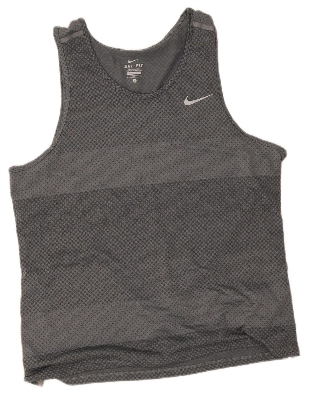 Nike Mens Dri Fit Vest Top Large Grey Striped Polyester