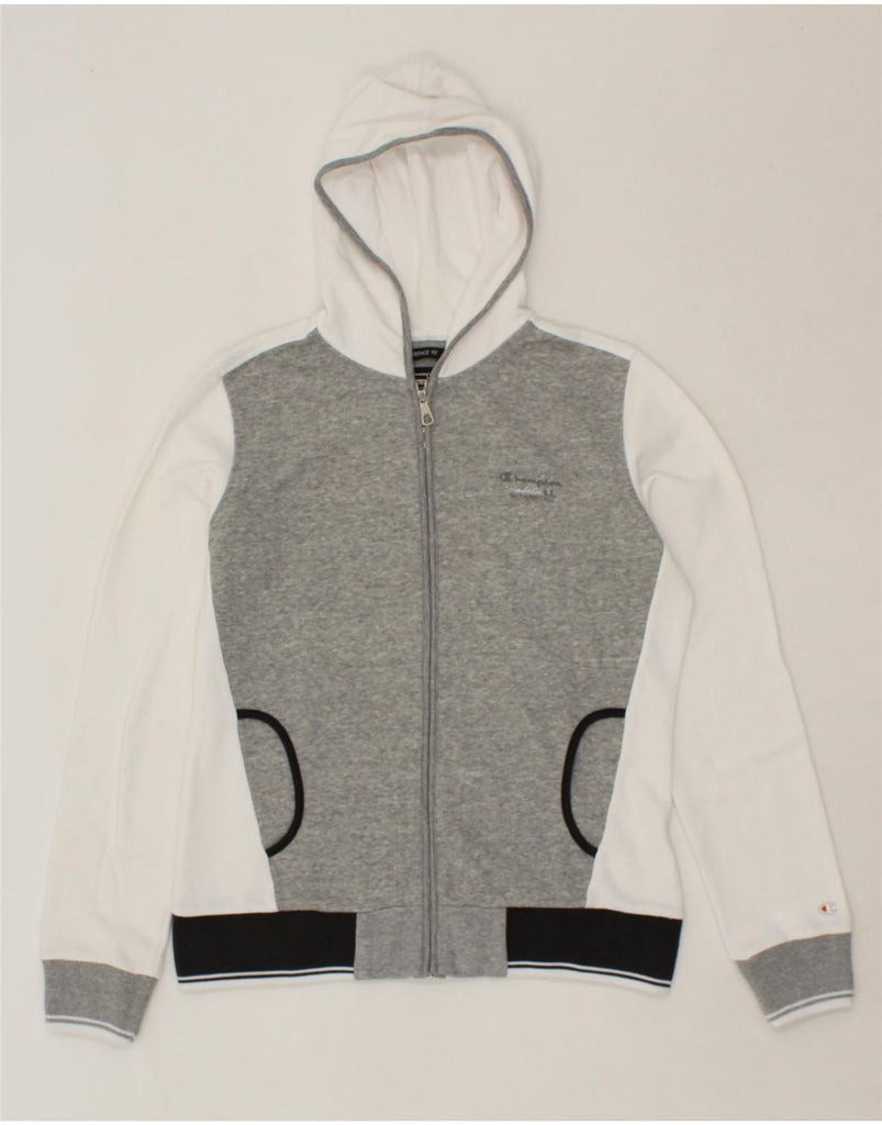 CHAMPION Womens Heritage Fit Zip Hoodie Sweater UK 14 Medium Grey Vintage Champion and Second-Hand Champion from Messina Hembry 