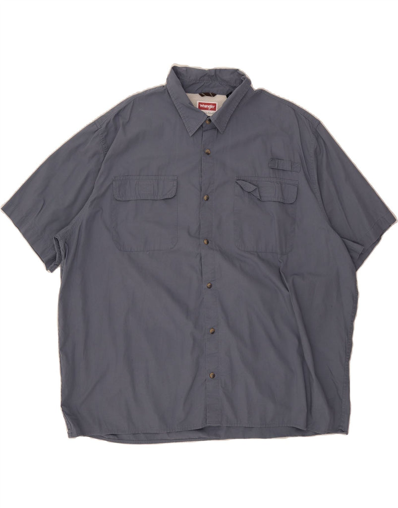 WRANGLER Mens Short Sleeve Shirt 3XL Blue Cotton Vintage Wrangler and Second-Hand Wrangler from Messina Hembry 