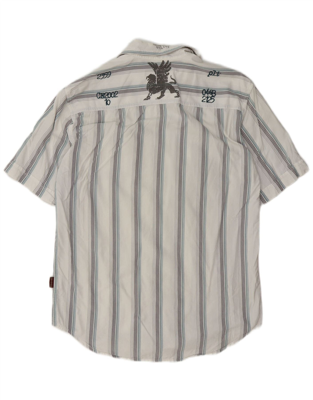 Marlboro Classics Mens Graphic Short Sleeve Shirt Medium White Striped