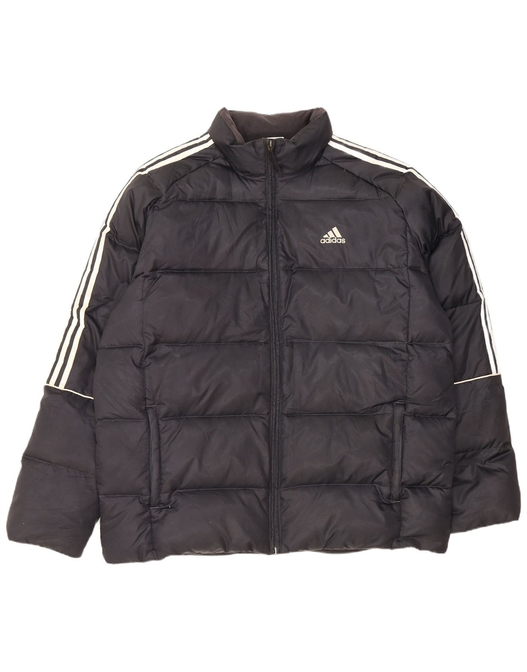 Adidas Mens Padded Jacket UK 40 Large Navy Blue Polyester