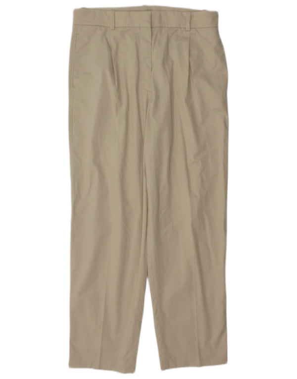 Massimo Dutti Womens High Waist Chino Trousers EU 40 Medium W30 L29 Beige