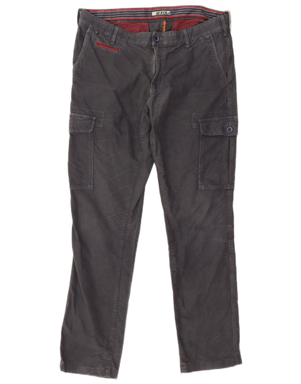 AT.P.CO Mens Slim Cargo Trousers IT 50 Large W34 L30 Navy Blue Cotton