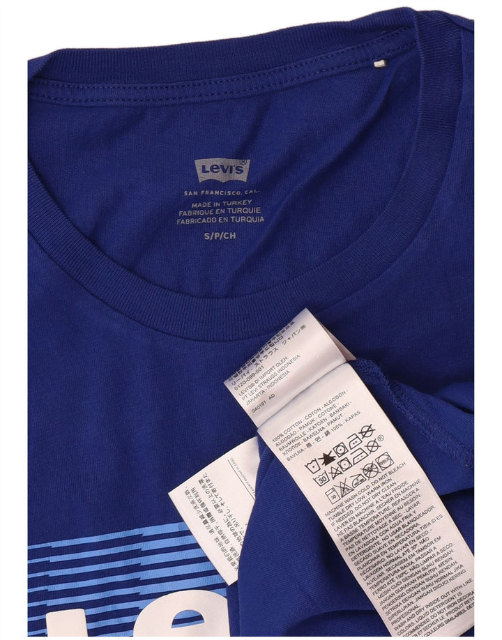 LEVI'S Mens Graphic T-Shirt Top Small Blue Cotton