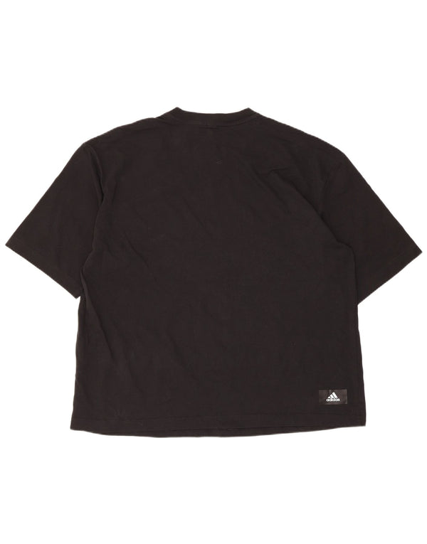Adidas Mens Graphic T-Shirt Top UK 12/14 Medium Black Cotton