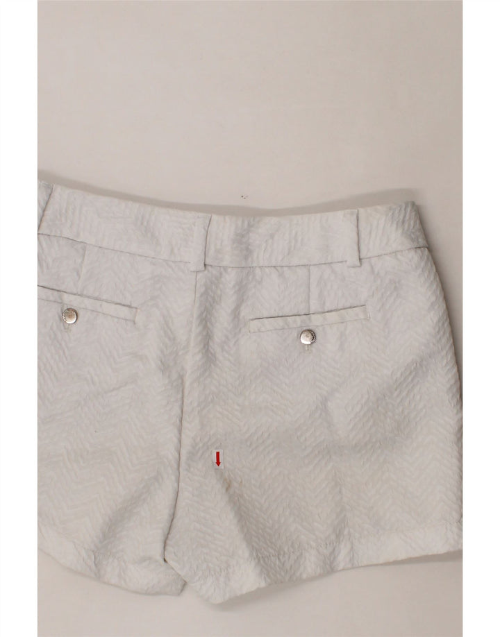 CALVIN KLEIN Womens Chino Shorts US 12 Large W34 Beige Chevron Polyester Vintage Calvin Klein and Second-Hand Calvin Klein from Messina Hembry 