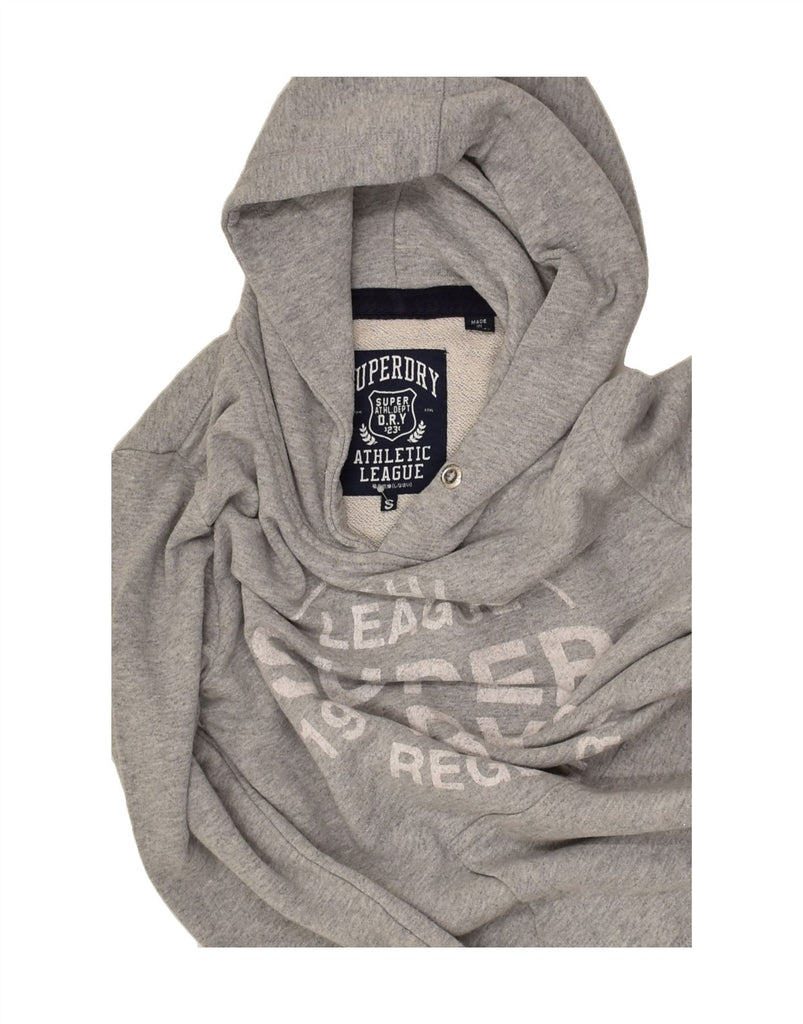 SUPERDRY Womens Graphic Hoodie Jumper UK 10 Small Grey Cotton | Vintage Superdry | Thrift | Second-Hand Superdry | Used Clothing | Messina Hembry 