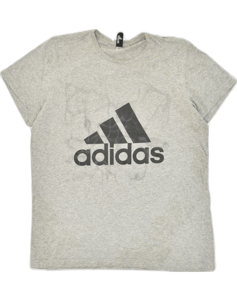 ADIDAS Mens Graphic T-Shirt Top Large Grey Cotton | Vintage Adidas | Thrift | Second-Hand Adidas | Used Clothing | Messina Hembry 